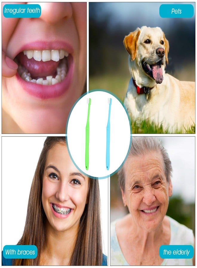 WLLHYF 2 Pieces Tuft Toothbrush Small Head End Tapered Interdental Interspace Nursing Soft Tiny Toothbrush Orthodontic Periodontal Dental Products(Blue + Green) - Image 5